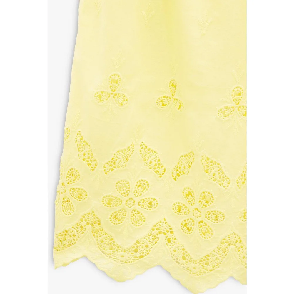 Falda larga 100% algodón con detalles de bordados - Parfois - FashionsVida