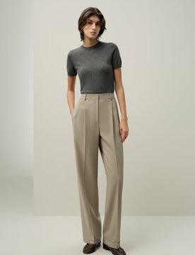 Pantaloni Dritti Seta-Lana 44 - Eleganti e Versatili per Ogni Occasione