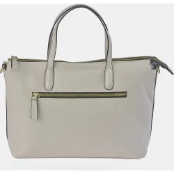 Bolso carryal en piel con doble asa y bandoler
