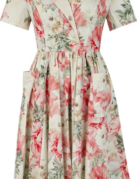 Kleid knielang - Amaryllis Swing Dress - XS bis 4XL - für Damen - Größe 3XL - multicolor - Frauen - female - H&R London - FashionsVida