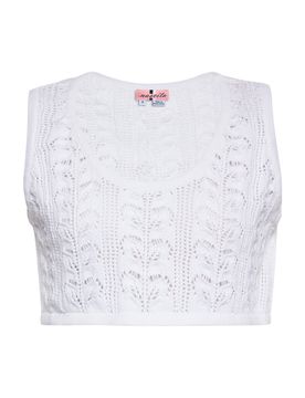Swirly Top de punto blanco
