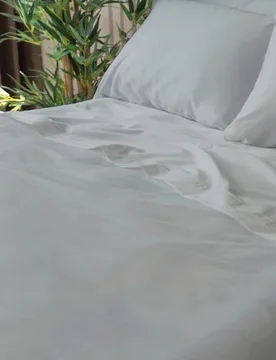 Thread Count Bamboo Flat Sheet Platinum Single - Grey - Size: Single - Lazy Panda - FashionsVida