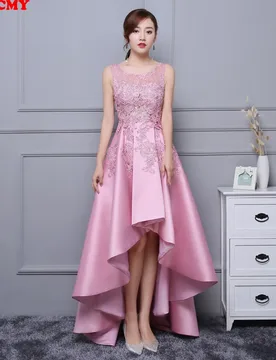 DongCMY Formal Asymmetrical Prom Dresses Vestido Lace Satin Flowers Sequined Elegant Party Gowns Robe Soirée Luxe Customized - Aliexpress - FashionsVida