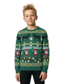 Sweat-shirt Jorhoho Knit Green 16 Années Garçon - Jack & jones - FashionsVida