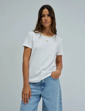 Camiseta básica con lurex de mujer - Salsa Jeans - FashionsVida