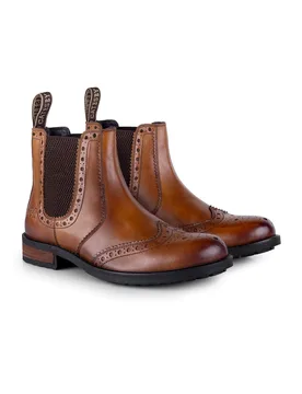 Bray Mens Leather Casual Slip On Dealer Boots - Catesby England - FashionsVida