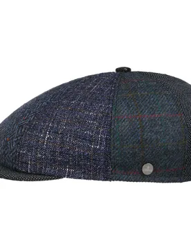Eldermont Patchwork Flat Cap by - navy - Size: L (58-59 cm) - Lierys - FashionsVida