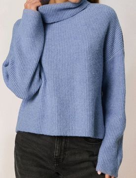 Maglione a costine - indaco