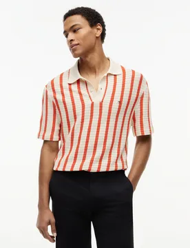 XXL OPEN KNIT RELAXED FIT POLO male