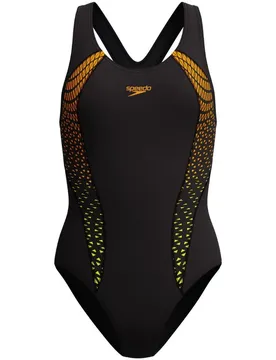 Allover Panel Laneback Damen Schwimmanzug, schwarz 40