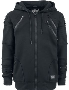 Gothic Kapuzenjacke - Black Chrome Hood - S bis 4XL - für Männer - Größe L - schwarz - Männer - male
