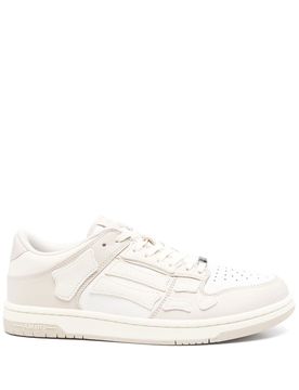 Sewn Skeleton Leather Applique Sneaker with Two-Tone Rubber Sole