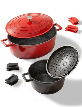 STONELINE Cocotte Bräter Set 2-teilig mit Deckeln