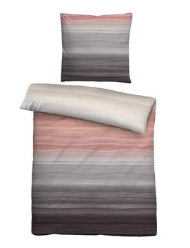 Satin Bettwäsche Streifen gold, 155x220 cm + 80x80 cm - Biberna - FashionsVida
