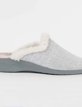 Womens Slipper Carliper Grey Textile - Size Eu 39 - Northome - FashionsVida