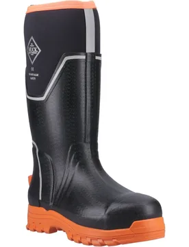 Grit S5 Rubber Mens Black/orange Wellington - Size Uk 8 - MUCK BOOTS - FashionsVida