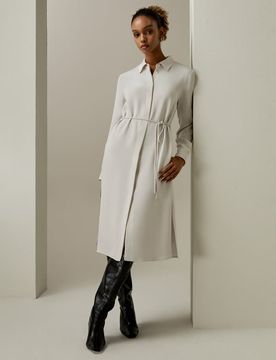 Robes Soie Longueur Sous Le Genou, Coupe Régulière Soie Crêpe De Chine Élégance Intemporelle Et Style Sophistiqué XS