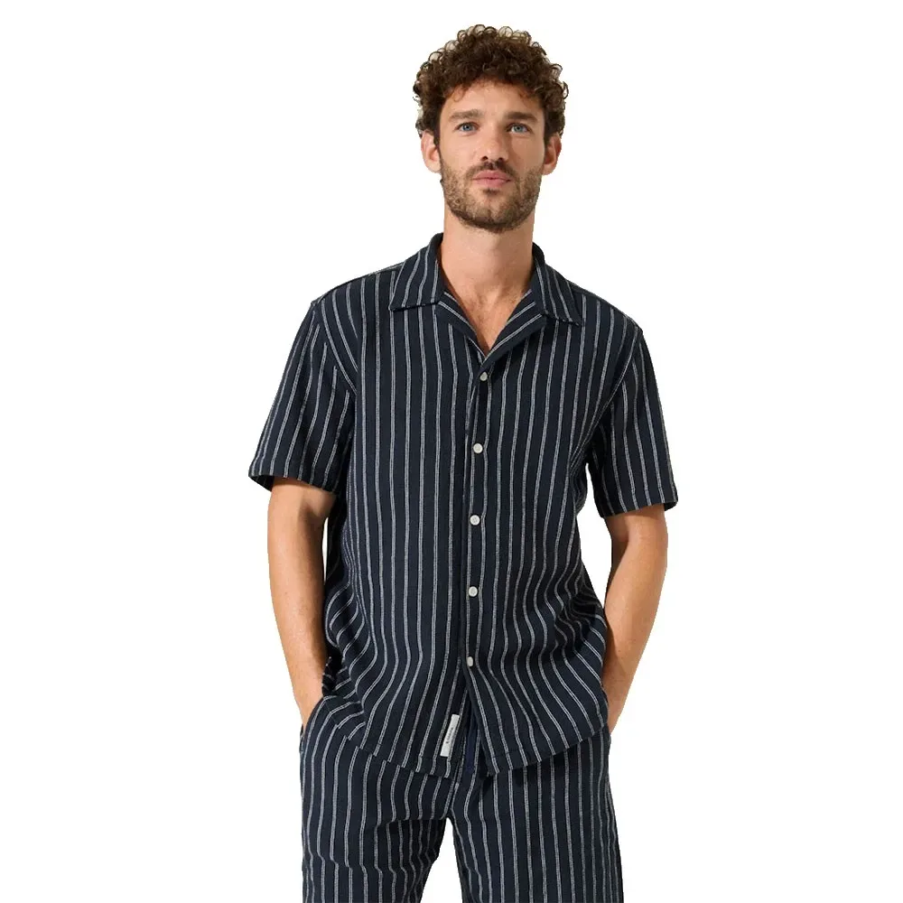 Camicia A Maniche Corte P261292 Blue Graphite L - Garcia - FashionsVida