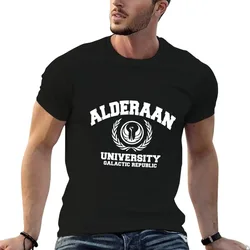 Alderaan University White T-Shirt Fashion Pattern Printed Tee Shirt