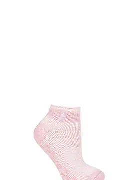 Women's 1 Pair SOCKSHOP 2.3 TOG Patterned and Striped Ankle Slipper Socks Pisa Dusted Pink 4-8 Ladies - Pink - Size: Small - Heat Holders - FashionsVida