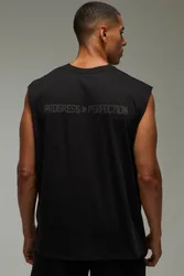 Herren Aktiv Fortschritt Vor Perfektion Übergroßes Trägertop Black Größe XS