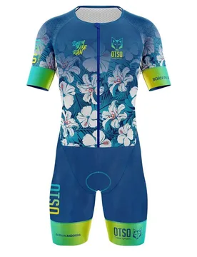 Trisuit A Maniche Corte Swim Bike Run Flower Ricondizionato Multicolour - OTSO - FashionsVida
