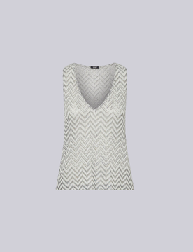 Top in maglia donna nero-grigio