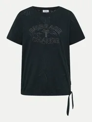 T-Shirt mit Knotendetails Schwarz XL