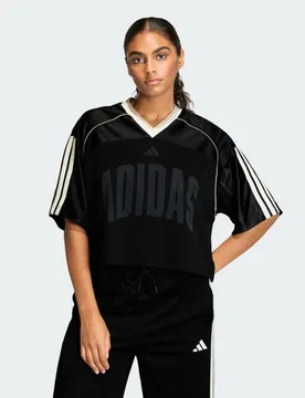 T-shirt A RETE DA STADIO XS Black / Crystal Linen / Off White - Adidas - FashionsVida