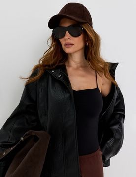 Cappello con visiera - marrone scuro
