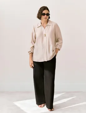 Camisa manga larga lisa de mujer - Couchel - FashionsVida