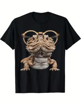 Funny Bearded Dragon Animal Nerdy Glasses T-Shirt 100% Cotton O-Neck Short Sleeve Summer Casual Mens T-shirt Streetwear - Aliexpress - FashionsVida