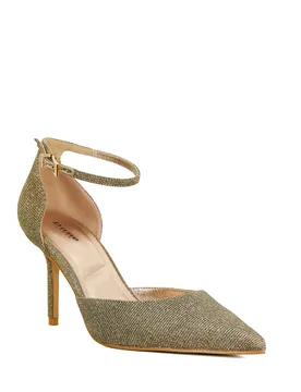 Womens Ladies Calmness - Pointed Toe Ankle Strap Open Courts - Bronze - Size Uk 7 - Dune london - FashionsVida