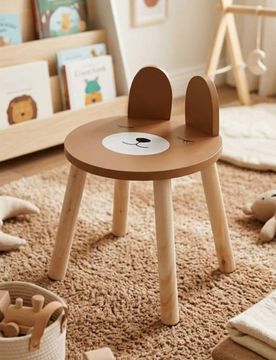 Sedia con motivo di orsetto - beige