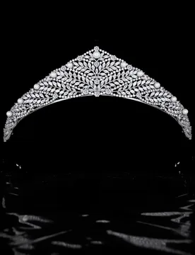 Fashion Korean Cubic Zirconia Pearl Bride Wedding Crown Princess Wedding Dress Accessories TR00053 - Aliexpress - FashionsVida