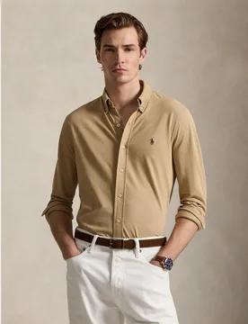 Camisa de hombre de piqué Regular Fit - Polo Ralph Lauren - FashionsVida