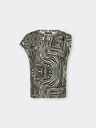 ELENA MIRO top asimmetrico donna nero-bianco