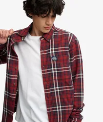 Superdry Herren Langärmliges Baumwoll-holzfällerhemd Red - Größe: XL