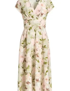 Midi Kleid aus floral bedrucktem Sc female