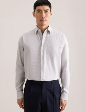 Regular Business Hemd Karo Beige 40