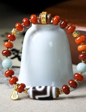 Southern red agate abacus beads single circle bracelet original play two eyes dzi new Chinese women's strings - Aliexpress - FashionsVida