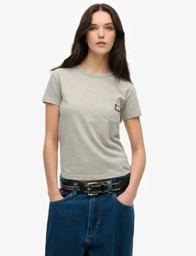 Superdry Women's Athletic Essential T-shirt mit Tasche Grau - Größe: 40 - 34.99 - FashionsVida
