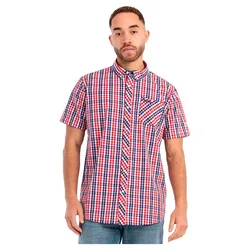 Camicia A Maniche Corte Brixworth White / Red / Blue M