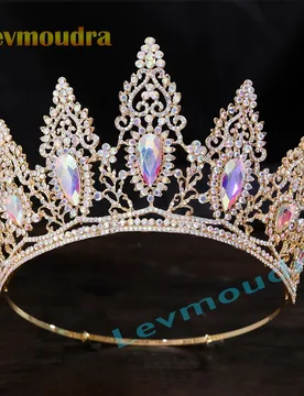 Levmoudra Luxury Big Crystal Opal Tiara For Women Girls Wedding Bridal Birthday Party Crown - Aliexpress - FashionsVida