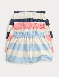Pack Pure Cotton Striped Shorts (0-5 Yrs) Blue Mix male