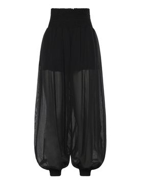 Pantaloni in voile crÃªpe di misto cotone
