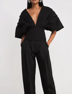 A. W.A. K.E. Mode Puff-Sleeve Top - Awake - FashionsVida