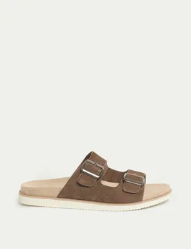 Suede Slip-On Sandals Chocolate male - Autograph - FashionsVida