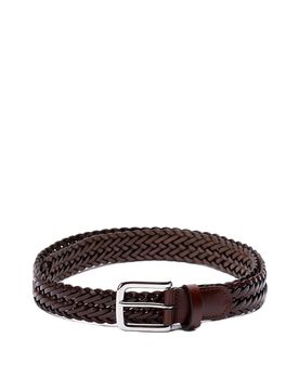 Cintura casual in pelle intrecciata stretta