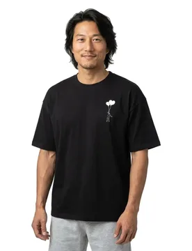 Maglietta A Maniche Corte Love In The Air Heavy Oversized Black 2XL - Mc Clothes - FashionsVida